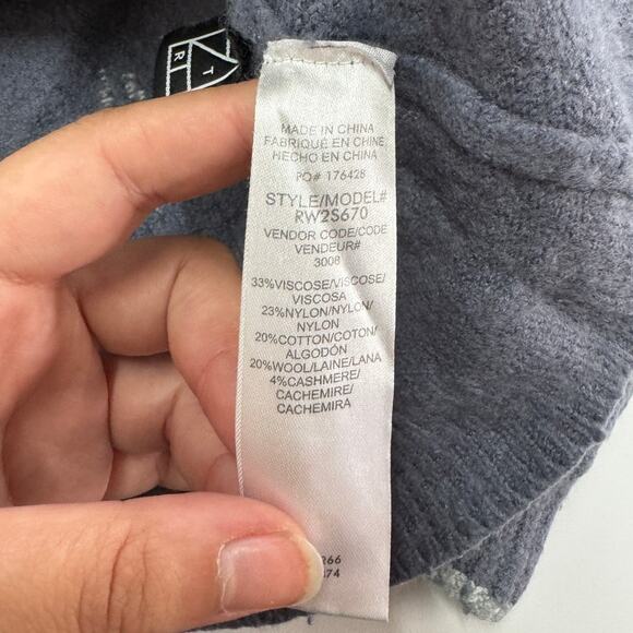 Splendid Sweater Womens Small Blue Francis Star Knit Pullover Wool Blend - Picture 8 of 11